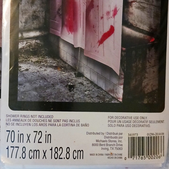 Halloween Lot of 5 Bloody plastic shower curtains 70" x 72" - Picture 4 of 5